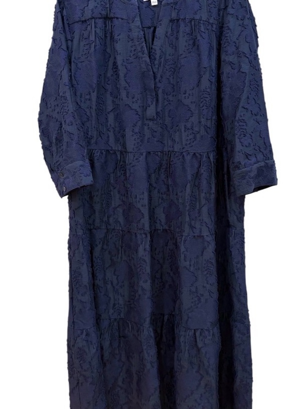 CHICO’S TIERED Blue Lace MIDI DRESS SIZE 2.5 Womens 14 wedding guest dress